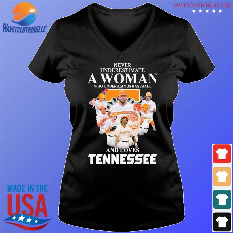 Never Underestimate A Woman Who Understands Baseball And Loves Tennessee  Shirt