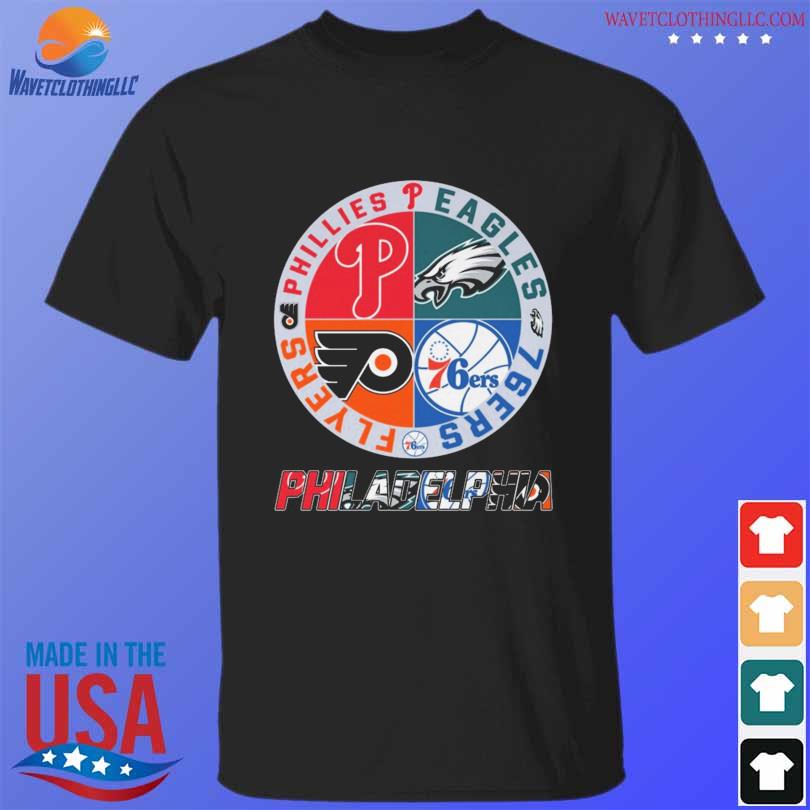 Official Philadelphia Eagles Philadelphia Phillies Philadelphia 76ers  Champions 2023 logo shirt, hoodie, longsleeve, sweatshirt, v-neck tee