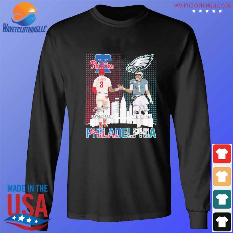 Official philadelphia Phillies Bryce Harper And Eagles Jalen Hurts T Shirt,  hoodie, sweater, long sleeve and tank top