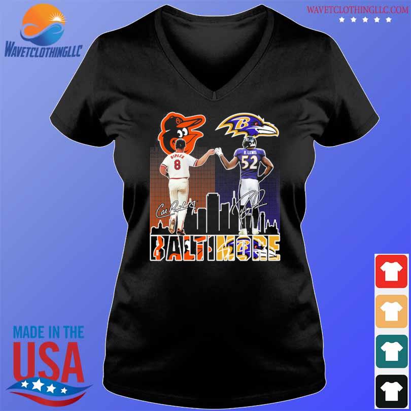 Official Baltimore ravens vs baltimore orioles r.lewis and ripken skylines  2023 signature t-shirt, hoodie, sweater, long sleeve and tank top