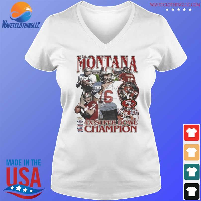 Joe Montana 4x Super Bowl Champions Shirt, hoodie, sweater, long