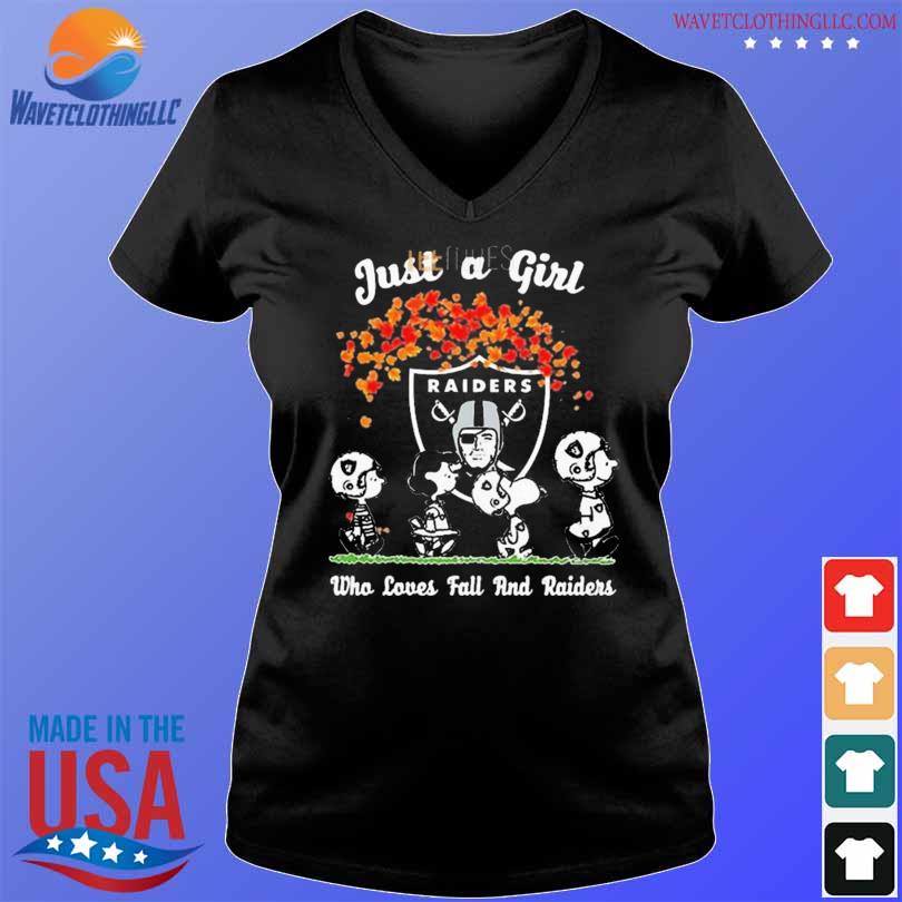 Just a girl who love fall and las vegas raiders Peanuts Snoopy shirt,  hoodie, sweater, long sleeve and tank top