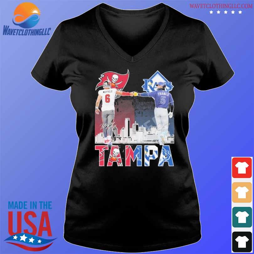 Tampa Bay Buccaneers Mayfield And Rays Franco City Champion T Shirt,  hoodie, sweater, long sleeve and tank top