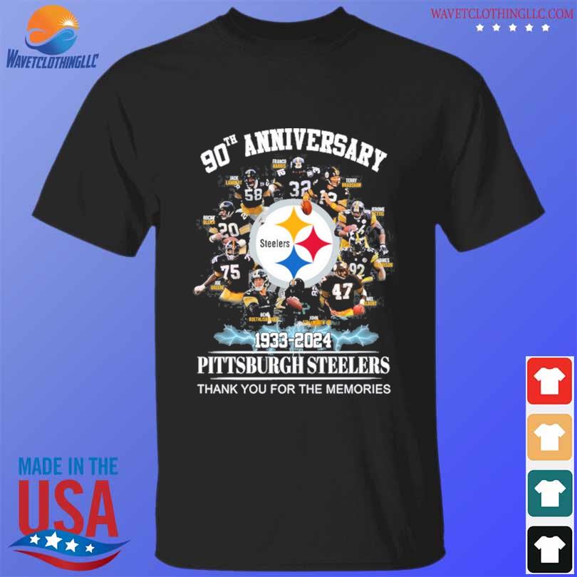 90th Anniversary 1933-2024 Pittsburgh Steelers Thank You For The Memories  Signatures Shirt, hoodie, sweater, long sleeve and tank top