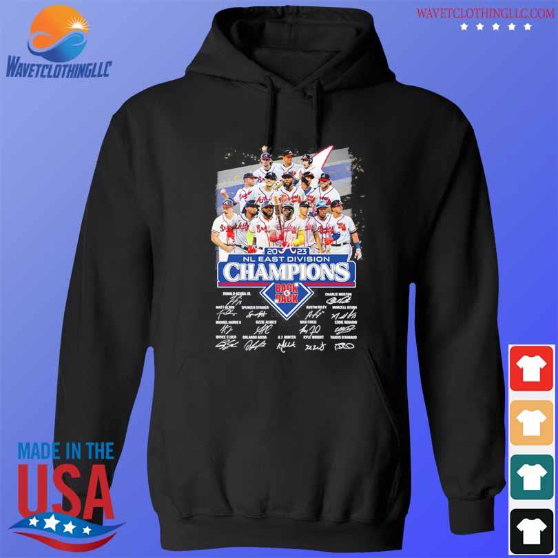 Official Atlanta Braves Back 6 Back NL East Division Champions Signatures  Shirt, hoodie, sweater and long sleeve