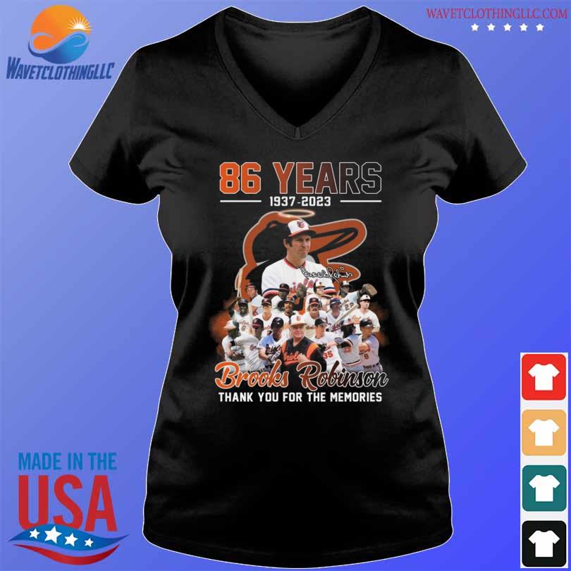 Brooks Robinson Baltimore Orioles 1937 2023 thank you for the memories  signature shirt, hoodie, sweater, long sleeve and tank top