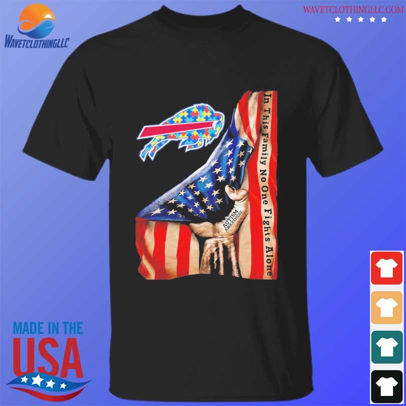 Buffalo Bills Logo With American Flag Short Sleeve Shirt