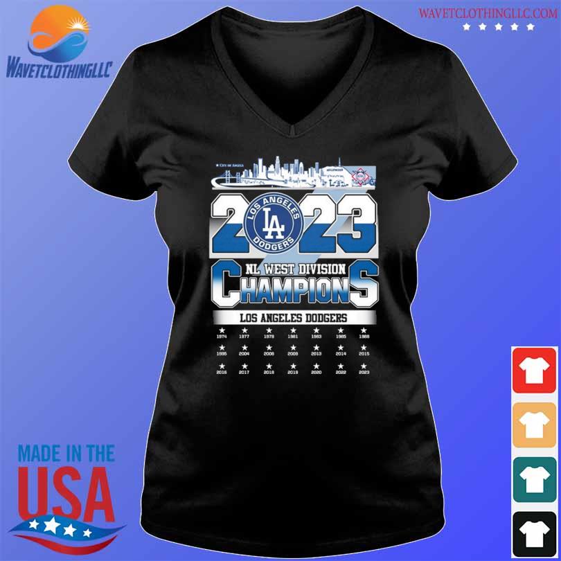 Quality City Of Angels 2023 NL West Division Champions Los Angeles Dodgers  New Design T-Shirt - Roostershirt