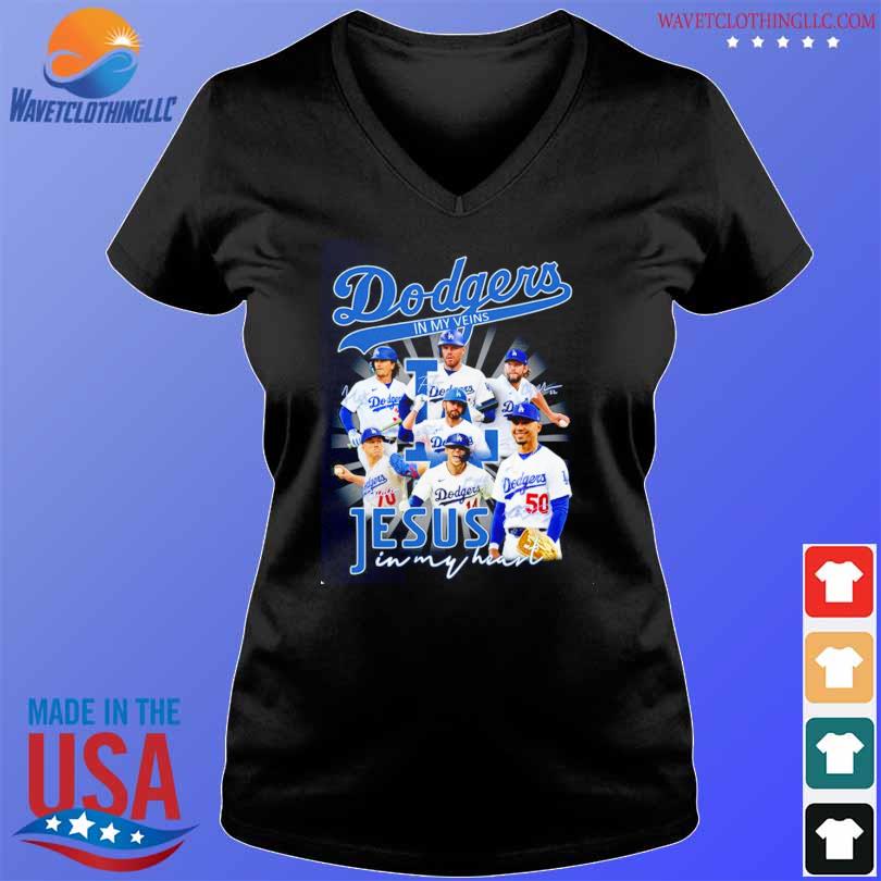 Dodgers In My Veins Jesus In My Heart 2023 Signatures T Shirt