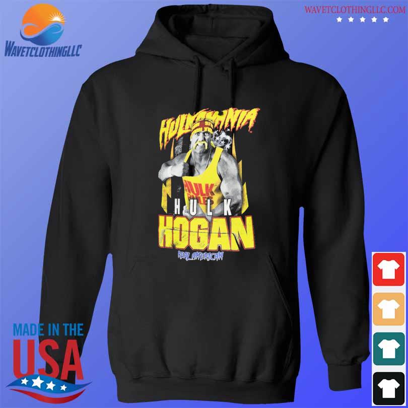Men's black hulk hogan real American fleece pullover s hoodie den