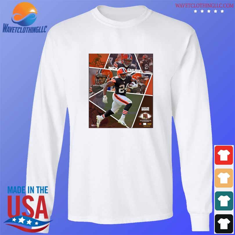 Original nick Chubb 24 Cleveland Browns football retro poster shirt,  hoodie, sweater, long sleeve and tank top