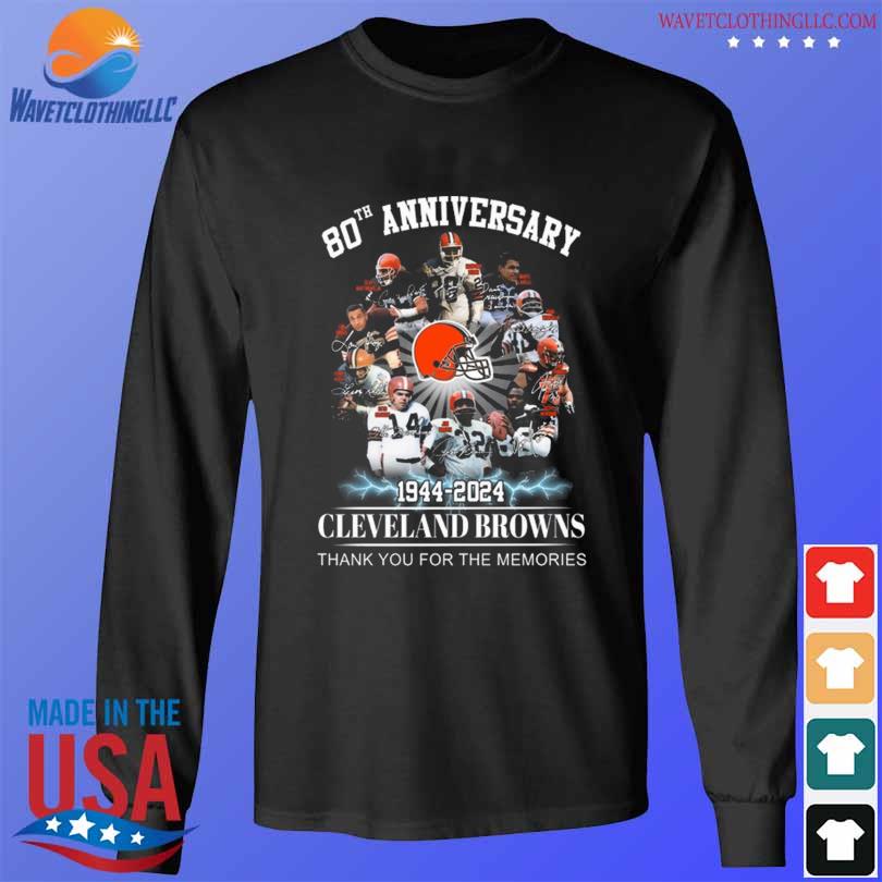 Cleveland Browns 75th anniversary 1946 2021 thank you for the memories  signatures shirt, hoodie, sweater, long sleeve and tank top