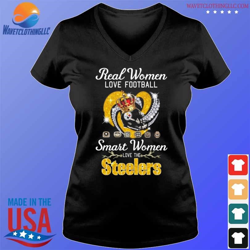 Real Women Love Football Smart Women Love The Pittsburgh Steelers Heart  Diamond 2023 Shirt