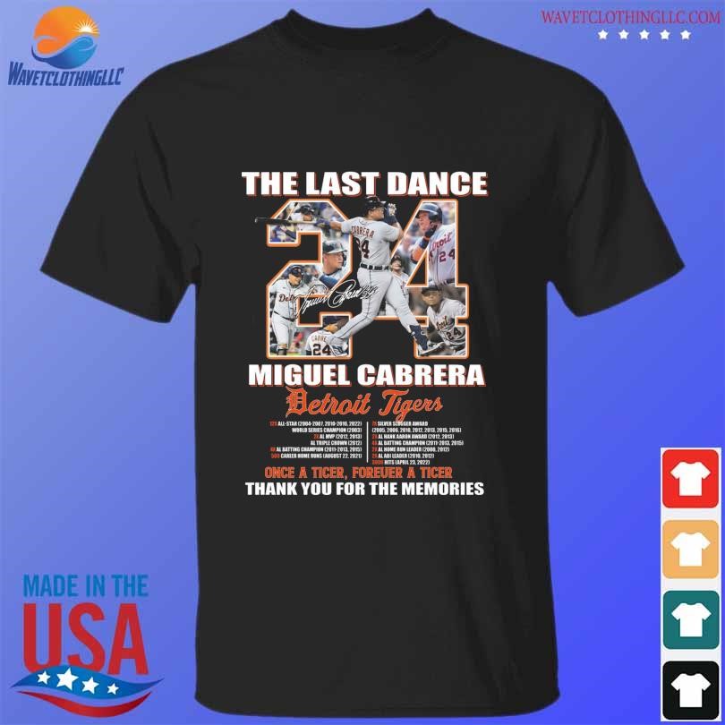 Detroit Tigers Miguel Cabrera T-Shirt from Homage. | Light Blue | Vintage Apparel from Homage.