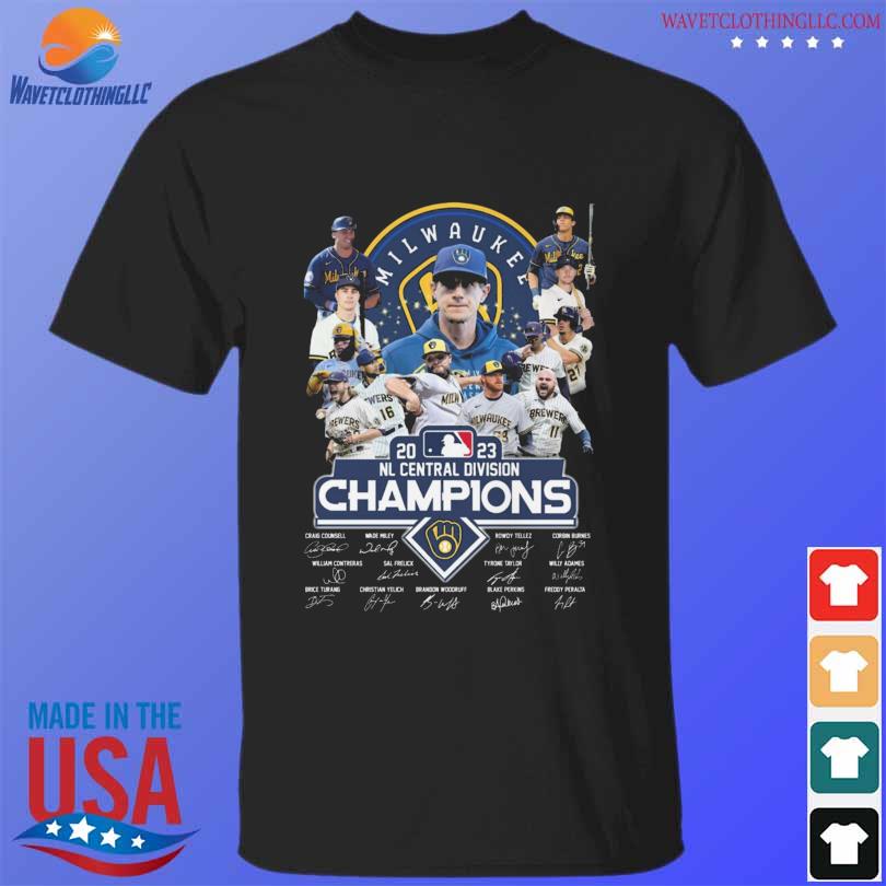 2023 Nl Central Division Champions Milwaukee Brewers SIgnatures T