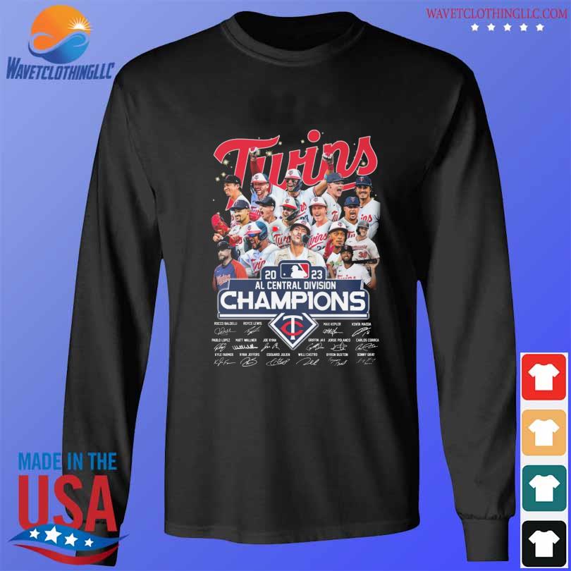 Minnesota Twins 2023 Al Central Division Champions Signatures Shirt,  hoodie, sweater, long sleeve and tank top