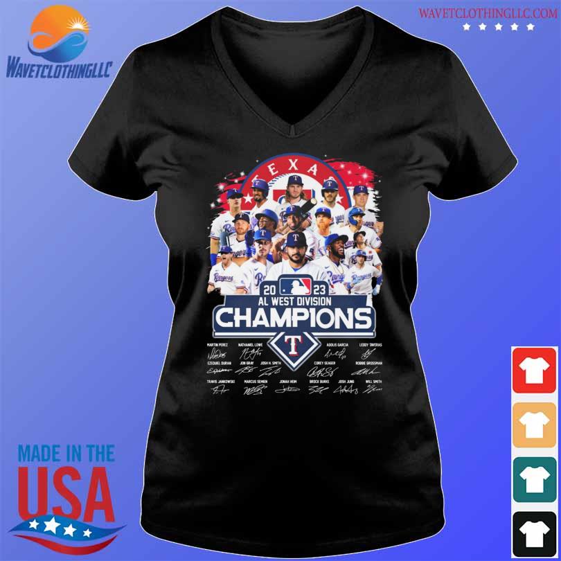 Texas Rangers 2023 AL West Division Champions Signatures shirt