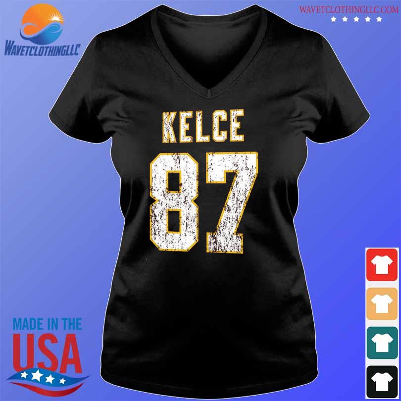 Men's Majestic Threads Travis Kelce Red Kansas City Chiefs Name & Number  Oversize Fit T-Shirt