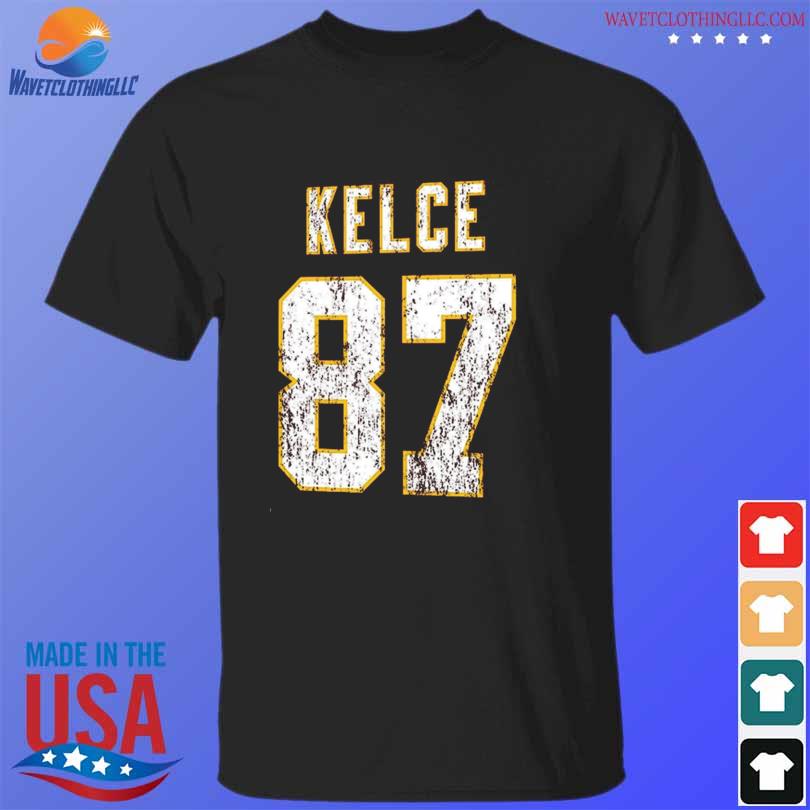 Men's Majestic Threads Travis Kelce Red Kansas City Chiefs Name & Number  Oversize Fit T-Shirt