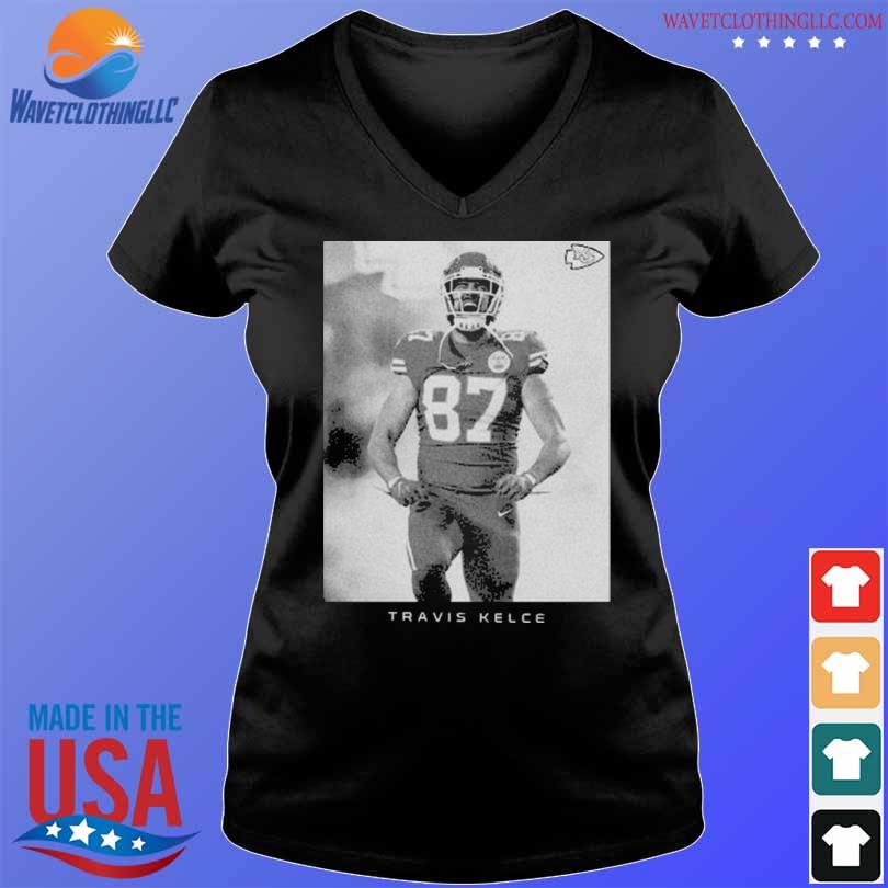 Men's Majestic Threads Travis Kelce Red Kansas City Chiefs Player Name &  Number Tri-Blend Hoodie T-Shirt