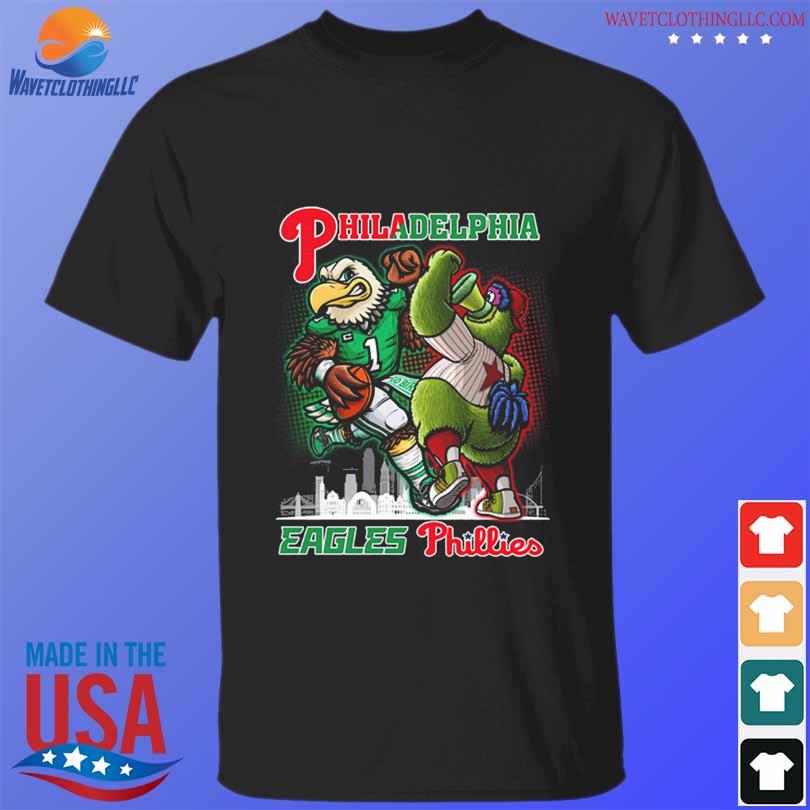 Funny philadelphia Eagles And Phillies Mascot skyline 2023 Shirt