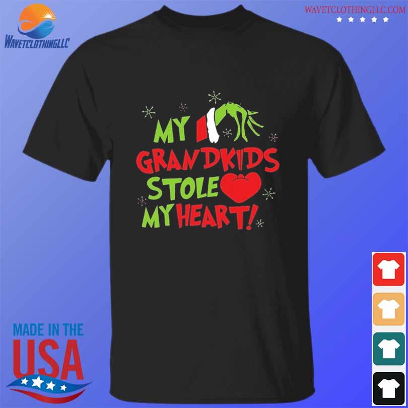 Official grinch hand my grandkids stole my heart 2023 christmas sweater