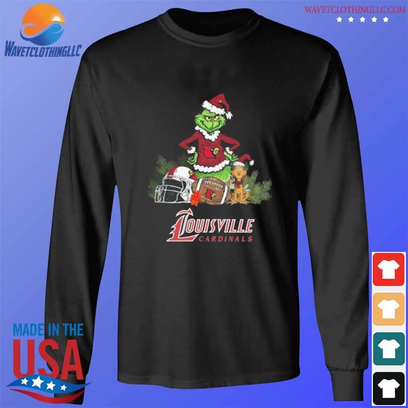 Santa grinch and Dog Louisville Cardinals Football christmas sweater, hoodie,  longsleeve tee, sweater