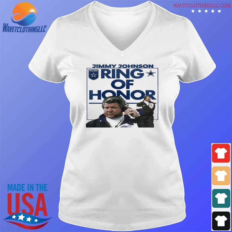 Coach Johnson Will Be Forever Enshrined In The Dallas Cowboys Ring Of   Coach Johnson Will Be Forever Enshrined In The Dallas Cowboys Ring Of Honor 2024 Shirt V Neck Trang 