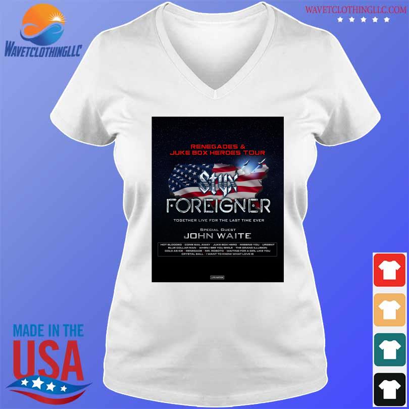 Foreigner and styx us tour 2024 American flag shirt, hoodie, sweater