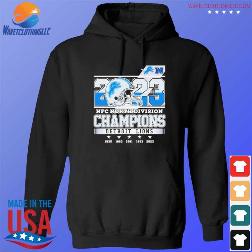 Funny detroit Lions 2023 NFC North Division Champions T-Shirt hoodie den