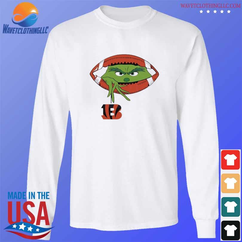 Grinch hold cincinnati bengals logo football 2023 s longsleeve trang