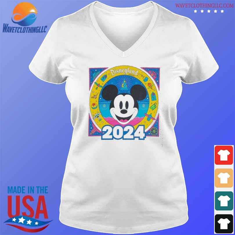 Mickey Disneyland Resort 2024 Shirt Hoodie Sweater Long Sleeve And   Mickey Disneyland Resort 2024 Shirt V Neck Trang 