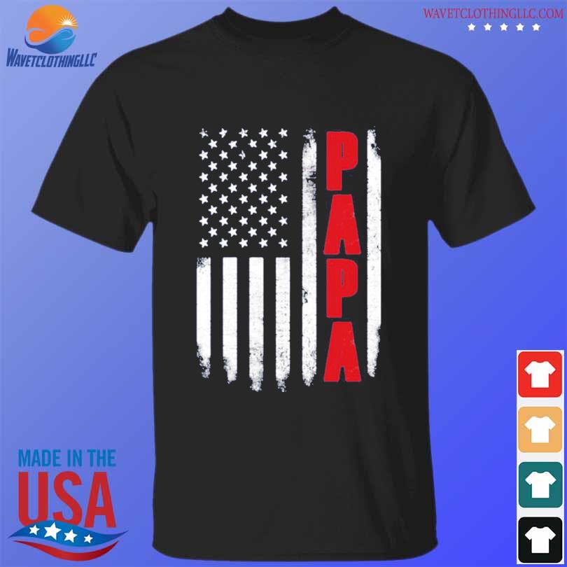 Papa an American flag father's day 2024 shirt, hoodie, sweater, long