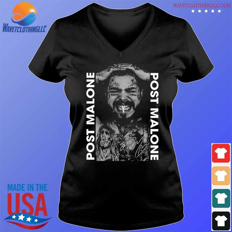 Post Malone Post Malone Tattoos Smoking Signature 2024 Shirt Hoodie   Post Malone Post Malone Tattoos Smoking Signature 2024 Shirt V Neck Den 