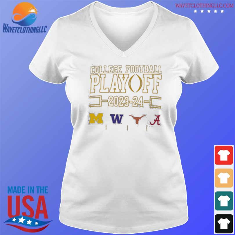 Champion University Of Michigan Football 2024 College Football Playoff   Champion University Of Michigan Football 2024 College Football Playoff Shirt V Neck Trang 