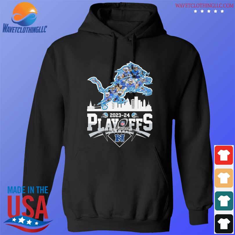 Detroit Lions 2023 2024 Playoff skyline signatures s hoodie den