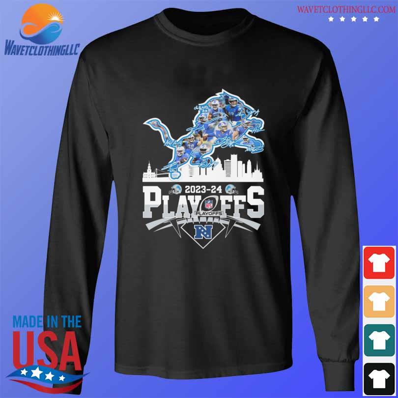 Detroit Lions 2023 2024 Playoff skyline signatures s longsleeve den