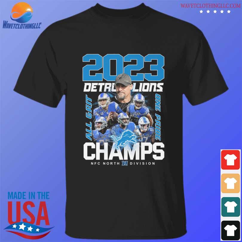 Detroit lions 2023 all grit one pride champs nfc north division ...