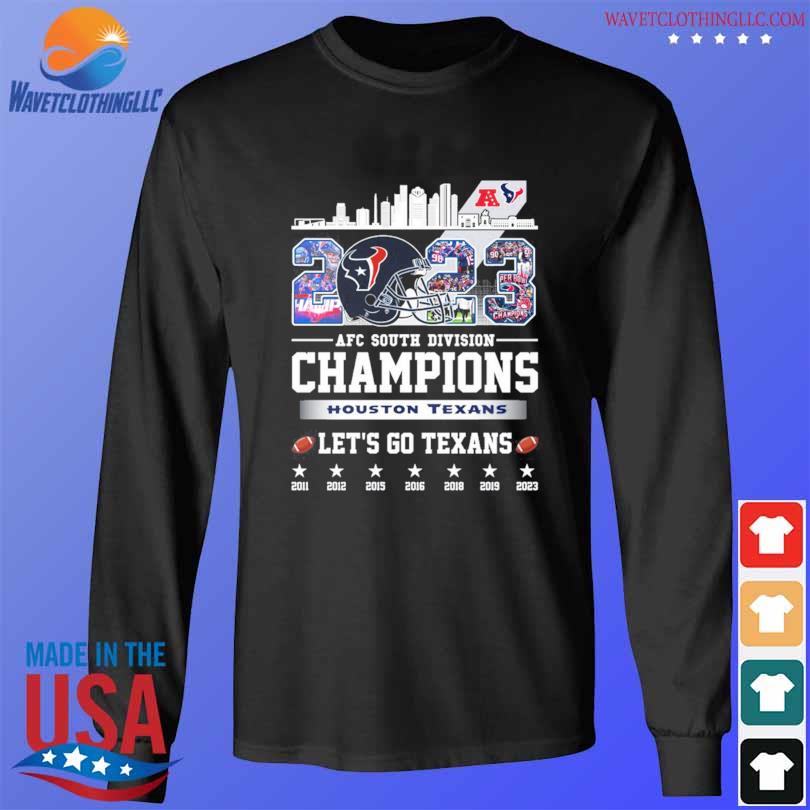 Houston texans skyline 2024 afc south division champions let's go Texas s longsleeve den