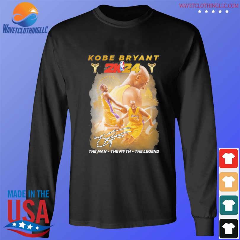 Los Angeles Lakers Kobe Bryant 2024 The Man The Myth The Legend   Los Angeles Lakers Kobe Bryant 2024 The Man The Myth The Legend Signatures Shirt Longsleeve Den 