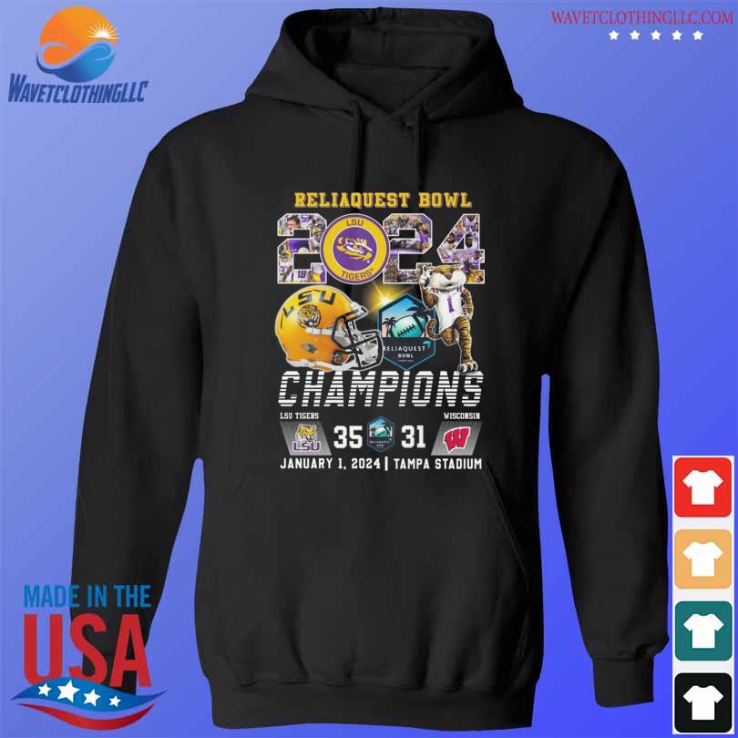 Mascots lsu tigers reliaquest bowl 2024 champions helmet shirt, hoodie