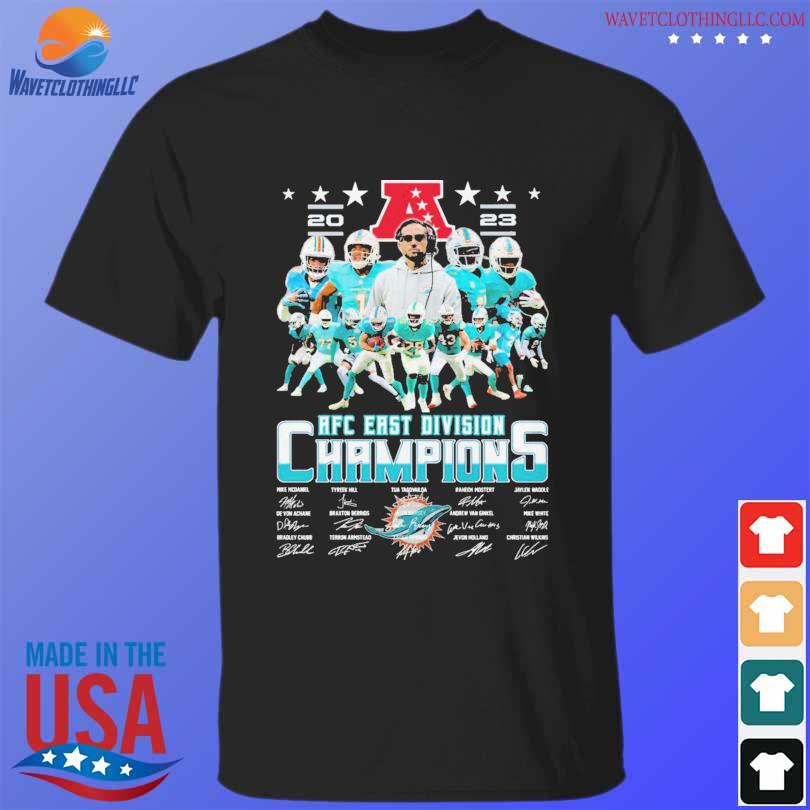 Miami Dolphins 2023 2024 afc east division champions signatures shirt ...