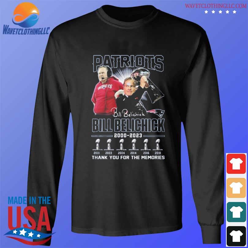 New england Patriots bill belichick 2000 2023 thank you for the memories signatures s longsleeve den