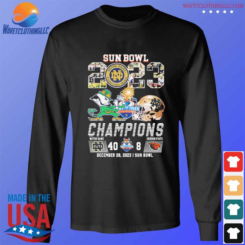 Notre dame fighting irish sun bowl 2023 oregon state champions s longsleeve den