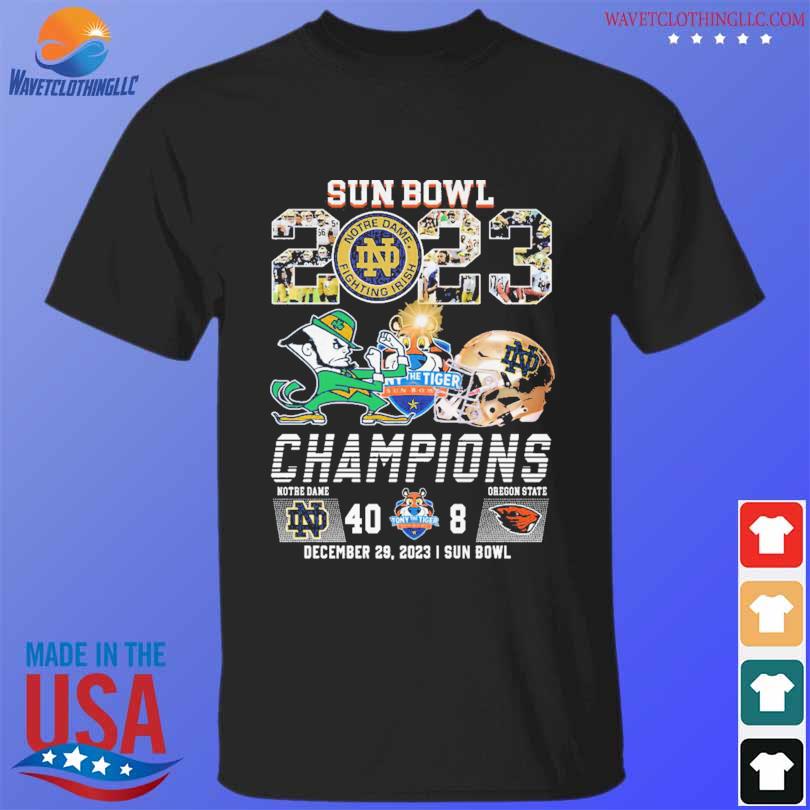 Notre dame fighting irish sun bowl 2023 oregon state champions shirt