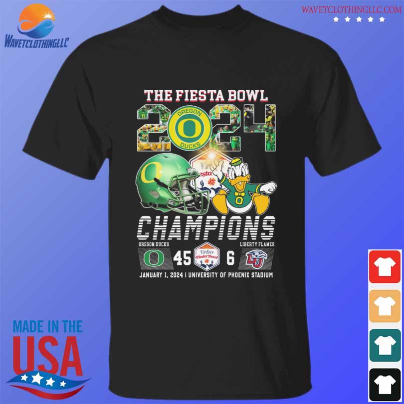 Oregon ducks and liberty flames the fiesta bowl champions vrbo fiesta bowl 2024 shirt