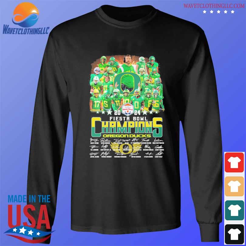 Oregon Ducks Football 2024 Fiesta Bowl Champions Casey Kelly Jestin   Oregon Ducks Football 2024 Fiesta Bowl Champions Casey Kelly Jestin Jacobs Signatures Shirt Longsleeve Den 