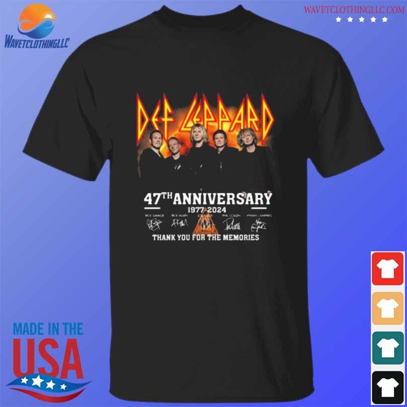 Premium Def leppard 47th anniversary 1977-2024 signature thank you for the memories shirt