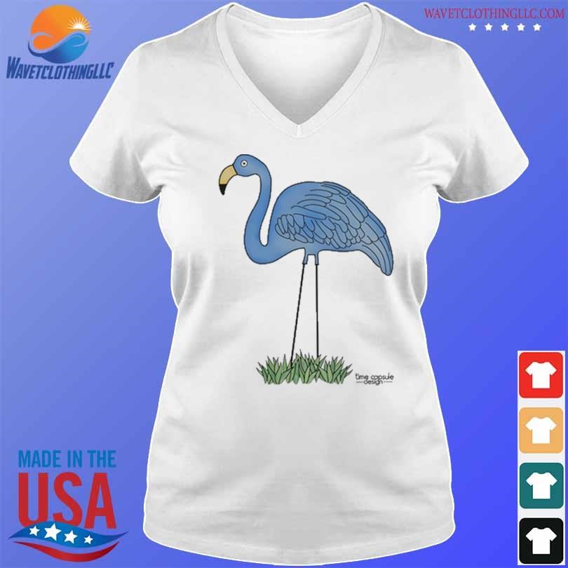 Premium Time capsule design blue flamingo shirt