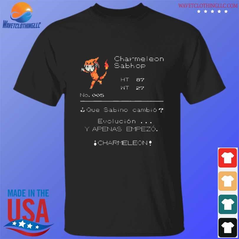 Top Charmeleon drop sabhop playera maestro pokemon black shirt